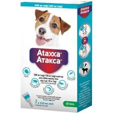 Капли для собак Ataxxa Spot On 1 мл до 4-10 кг фото 1