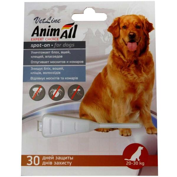 

Капли против блох и клещей AnimAll VetLine spot-on для собак 20-30 кг 6 мл