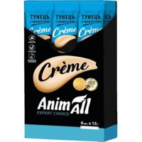 Кремовые лакомства для кошек AnimAll со вкусом тунца с креветками 6 х 15 г