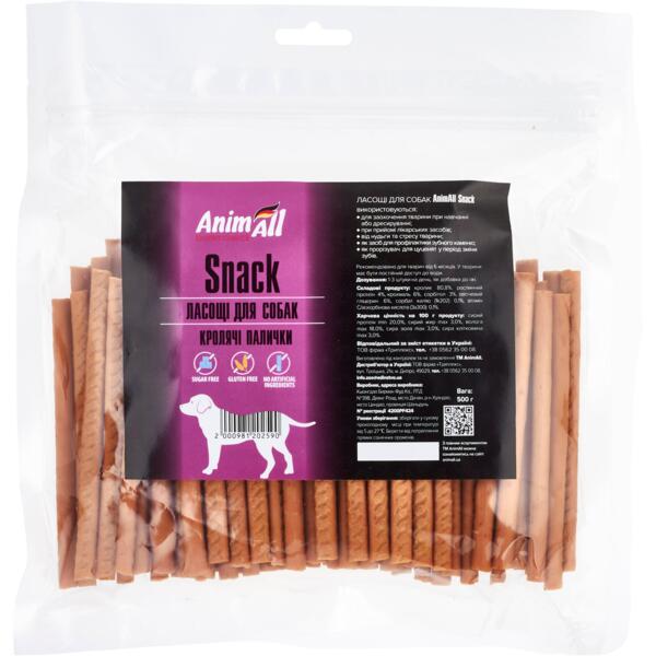 Лакомства для собак AnimAll Snack кроличьи палочки 500 г