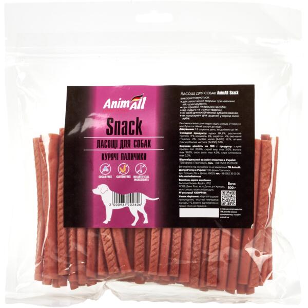 

Лакомства для собак AnimAll Snack куриные палочки 500 г