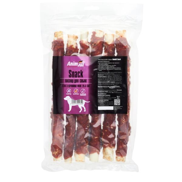 Лакомства для собак AnimAll Snack стик с утиным филе 25.5x3 см 500 г