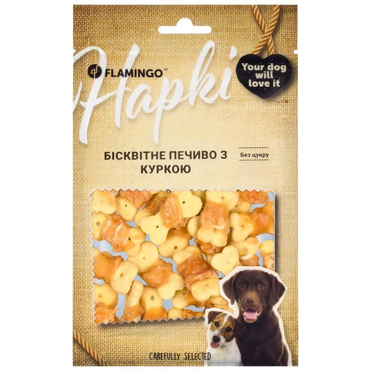 Лакомства для собак Flamingo бисквитное печенье с курицей 75 г фото