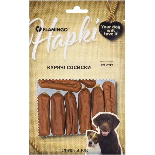 

Лакомства для собак Flamingo куриные сосиски 75 г