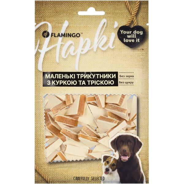 

Лакомства для собак Flamingo маленькие треугольники с курицей и треской 75 г