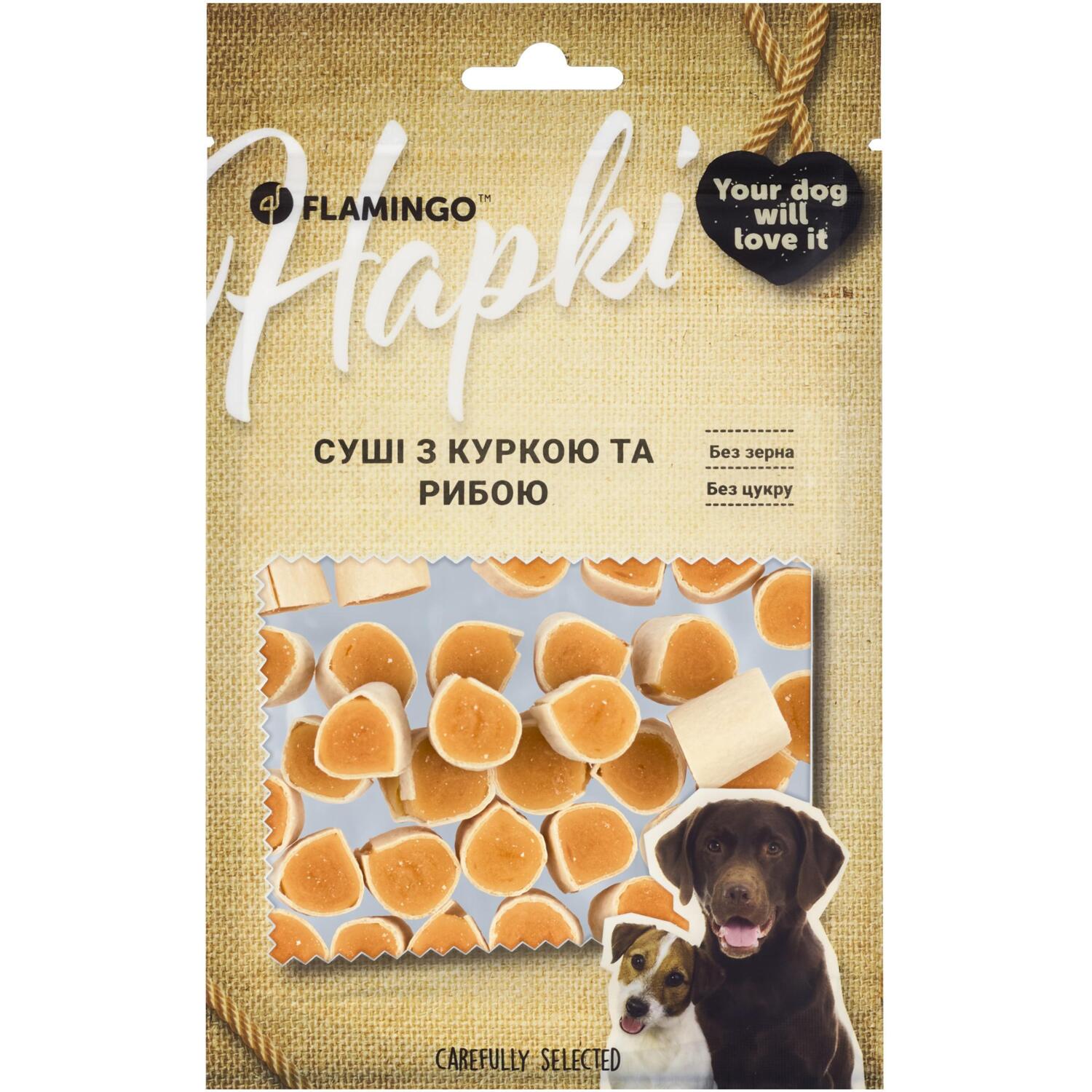 Лакомства для собак Flamingo суши с курицей и рыбой 75 г фото 