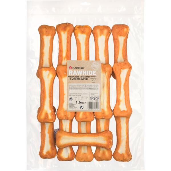 

Лакомства жевательные голени для собак Flamingo с мясом курицы 15 см 16 шт 1.6 кг