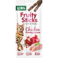 Лакомства жевательные для взрослых кошек Lora стики с курицей и гранатом 3 х 5 г