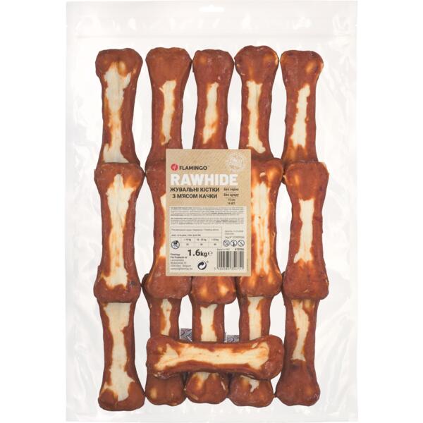 

Лакомства жевательные кости для собак Flamingo с мясом утки 15 см 16 шт 1.6 кг