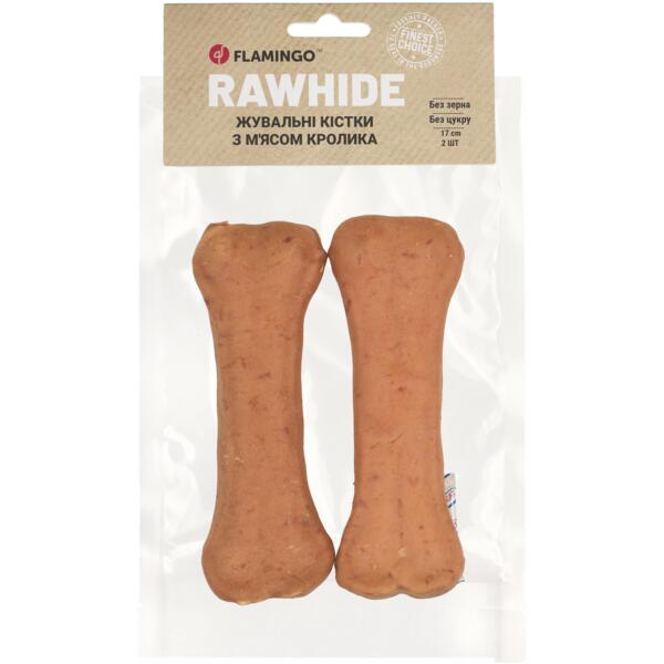 

Лакомства жевательные кости для собак Flamingo с мясом кролика 15 см 2 шт 220 г