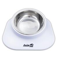 Миска AnimAll металлическая белая 420 мл на подставке