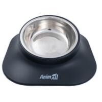 Миска AnimAll металева чорна 420 мл на підставці