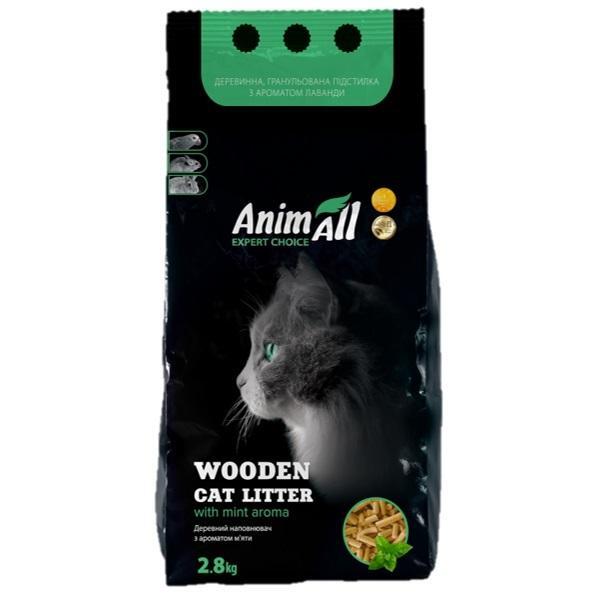 Наполнитель AnimAll древесный 2,8 кг с ароматом мяты