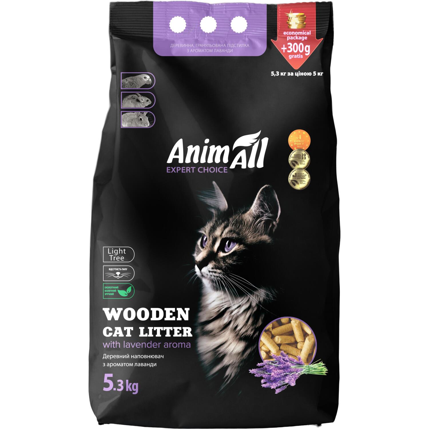 Наполнитель AnimAll древесный 5,3 кг с ароматом лаванды фото