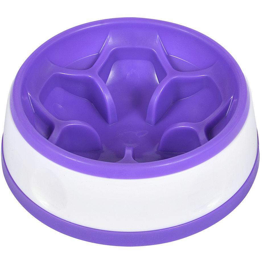Миска-цветок для собак AnimAll круглая для медленного питания 300 мл лавандовая/белая фото 1