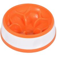 Миска-квітка для собак AnimAll кругла для повільного харчування 300 мл помаранчева/біла