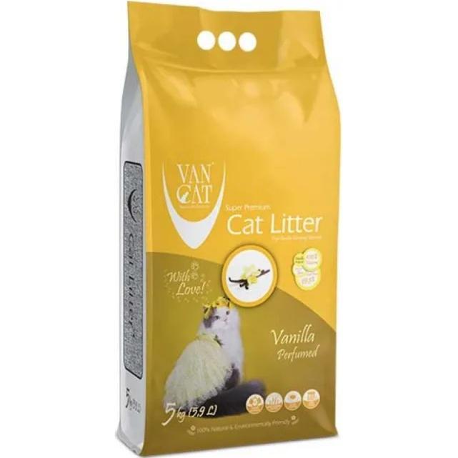 Наповнювач бентонітовий VanCat 5 кг аромат Ванільфото1