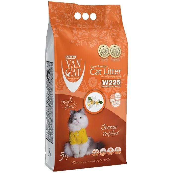 Наполнитель бентонитовый VanCat 5 кг аромат Апельсин фото 1