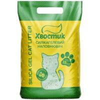 Наполнитель Хвостик силикагель крупный с зелеными гранулами 15 л