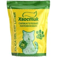 Наполнитель Хвостик силикагель крупный с зелеными гранулами 3.6 л