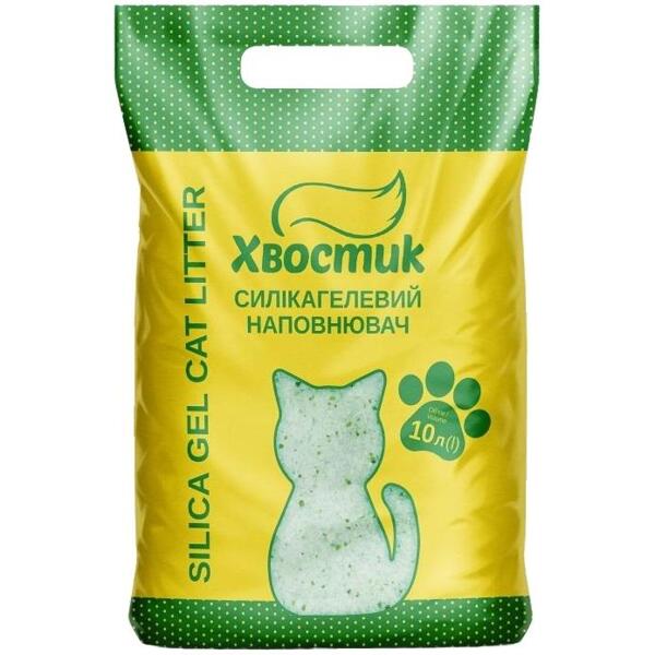 

Наполнитель Хвостик силикагель мелкий с зелеными гранулами 10 л