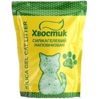 Наполнитель Хвостик силикагель мелкий с зелеными гранулами 3.6 л