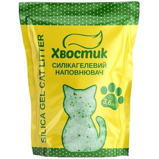 Наполнитель Хвостик силикагель мелкий с зелеными гранулами 3.6 л фото 1