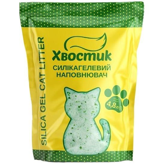 Наполнитель Хвостик силикагель мелкий с зелеными гранулами 4.8 л фото 1