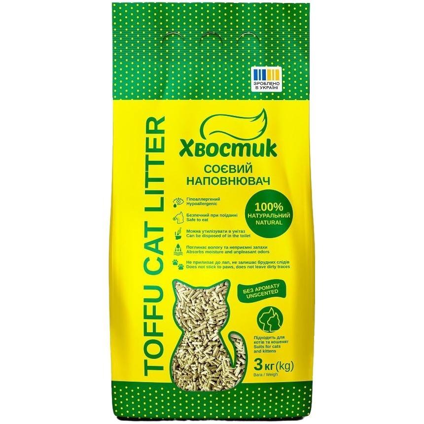 Наполнитель Хвостик соевый без аромата 3 кг фото 1