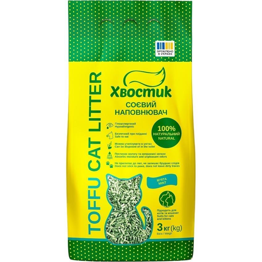 Наполнитель Хвостик соевый мята 3 кг фото 1