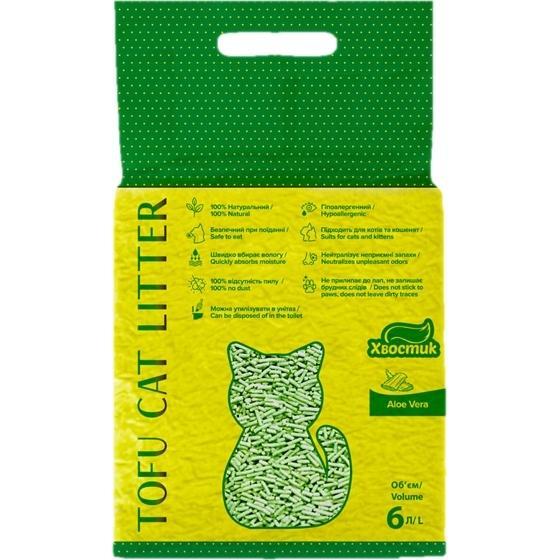 

Наполнитель Хвостик тофу алоэ вера 2.6 кг/6 л