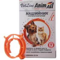 Ошейник для кошек и собак AnimAll VetLine от блох и клещей 35 см оранжевый