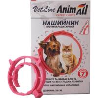 Ошейник для кошек и собак AnimAll VetLine от блох и клещей 35 см коралловый