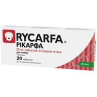 Противовоспалительный обезболивающий препарат для собак KRKA Рикарфа 20 таб по 20 мг