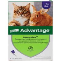 Противопаразитарные капли для кошек Bayer Advantage 80 4 капли