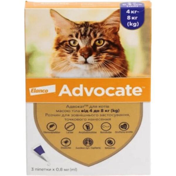 

Противопаразитарные капли для кошек до 4 кг Bayer Advocate 3 капли