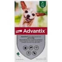 Противопаразитарные капли для собак до 4 кг Bayer Advantix 0,4 мл 4 капли