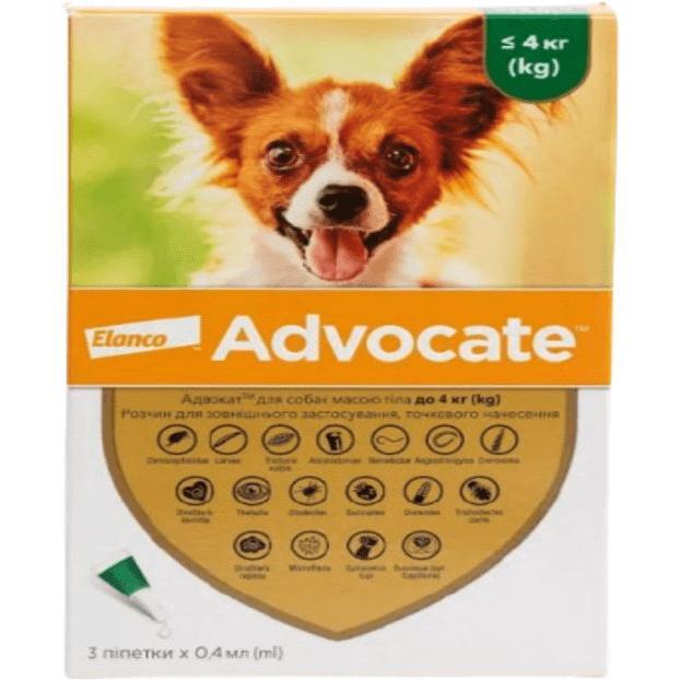 Протипаразитарні краплі для собак до 4 кг Bayer Advocate 3 Крапліфото1