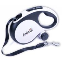 Рулетка-поводок AnimAll с диспенсером S до 15 кг/3 метров белая MS7016-B