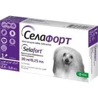 Капли для собак 2.6-5 кг Селафорт спот-он от блох и клещей 30 мг/0.25 мл