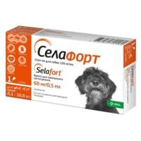 Капли для собак 5.1-10 кг Селафорт спот-он от блох и клещей 60 мг/0.5 мл