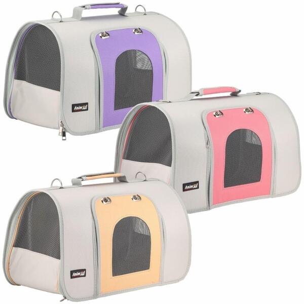 

Сумка-переноска AnimAll Жесткая с фронтальными дверями 44х22х25 см розовая, фиолетовая, оранжевая