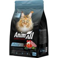 Сухой корм для кошек AnimAll полнорационный с лососем, белой рыбой и свежей индейкой 0,4 кг