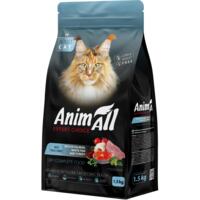 Сухой корм для кошек AnimAll полнорационный с лососем, белой рыбой и свежей индейкой 1,5 кг