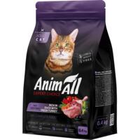 Сухой корм для кошек AnimAll полнорационный со свежей индейкой и уткой 0,4 кг