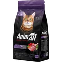 Сухой корм для кошек AnimAll полнорационный со свежей индейкой и уткой 1,5 кг
