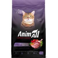 Сухой корм для кошек AnimAll полнорационный со свежей индейкой и уткой 12 кг