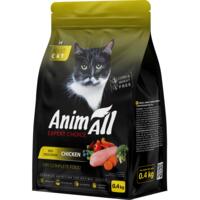 Сухой корм для кошек AnimAll полнорационный со свежей курицей 0,4 кг