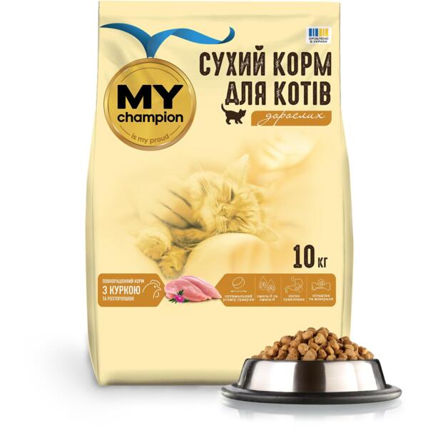 

Сухой корм для кошек My Champion с курицей и расторопшей 10 кг