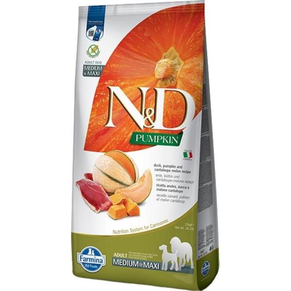 

Сухой корм для собак Farmina N&D Grain Free Adult Medium & Maxi с уткой и дыней 12 кг